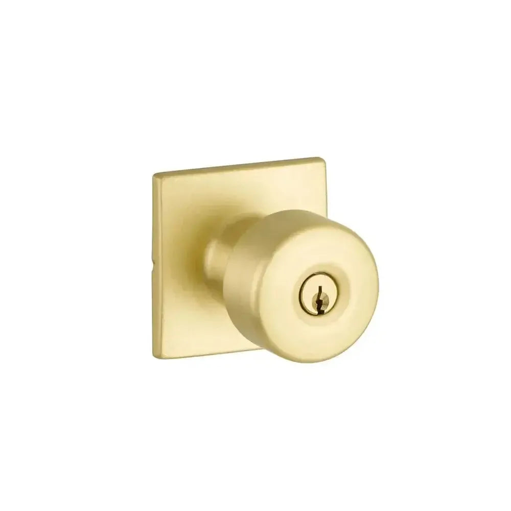 Yale Expressions Marcel rosette with Keyed Dylan knob, Weiser keyway — Latón Satinado