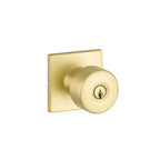 Yale Expressions Marcel rosette with Keyed Dylan knob, Weiser keyway — Latón Satinado