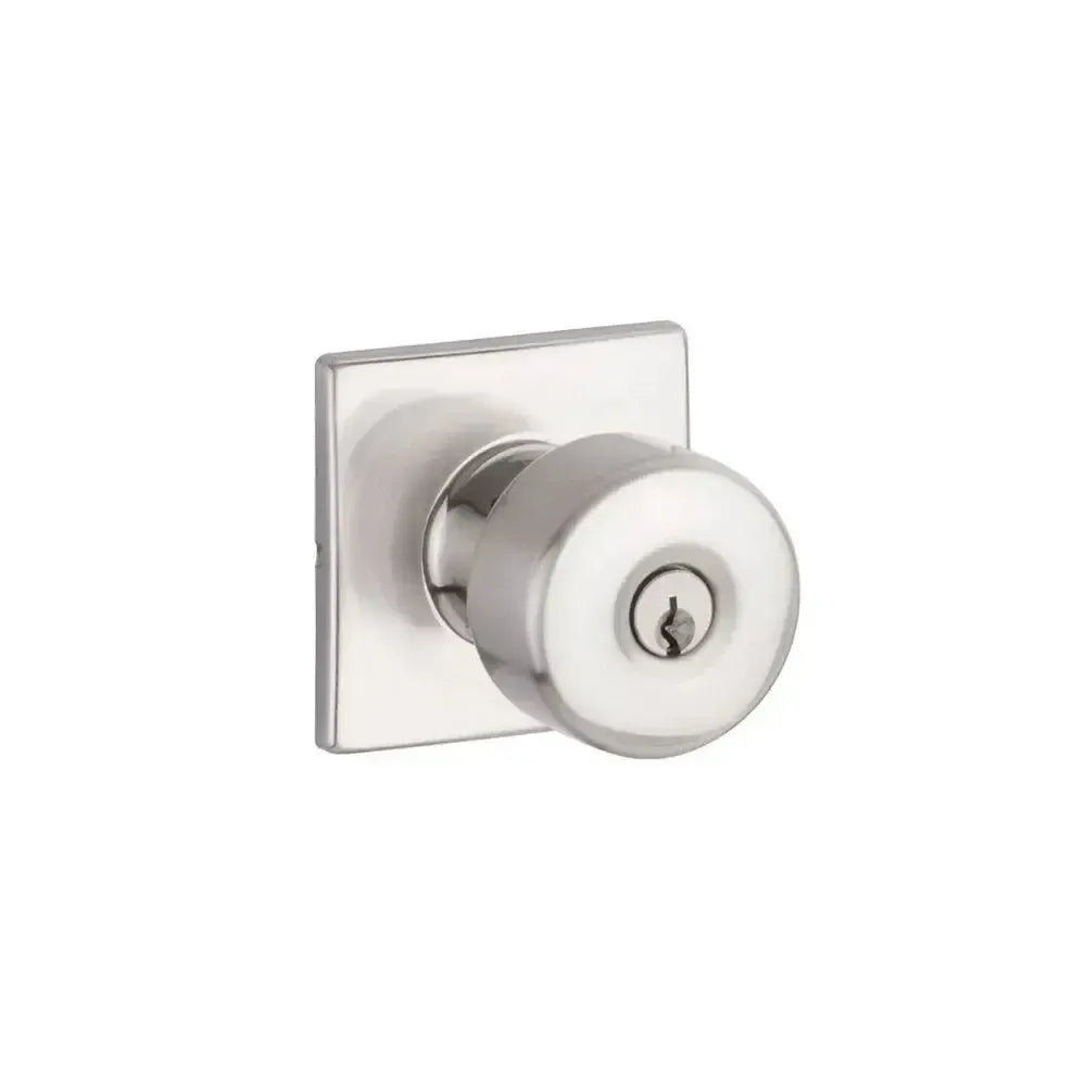 Yale Expressions Marcel rosette with Keyed Dylan knob, Weiser keyway — Níquel Satinado