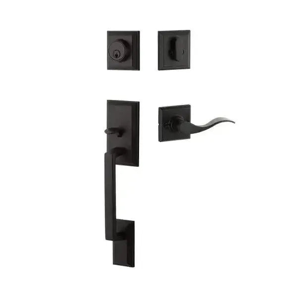 Yale Expressions Ellington Single Cylinder Entry Set Brunswick lever Right Handed, Weiser keyway — Negro Mate