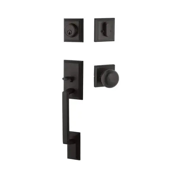 Yale Expressions Ellington Single Cylinder Entry Set Walker knob, Weiser keyway — Negro Mate