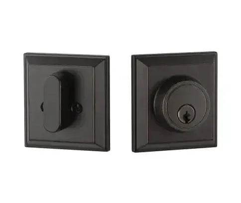 Yale Expressions Ellington Single Cylinder Deadbolt, Kwikset keyway — Bronce Aceitado