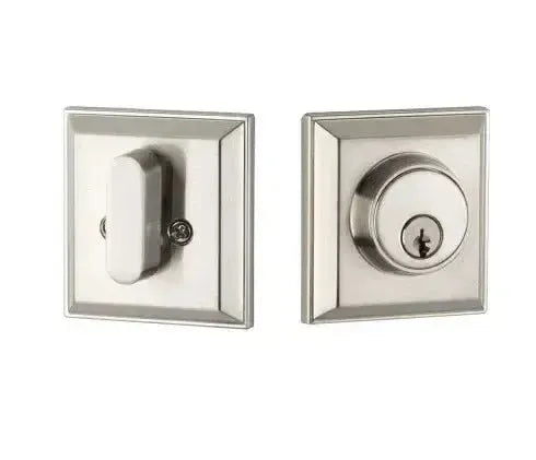 Yale Expressions Ellington Single Cylinder Deadbolt, Kwikset keyway — Níquel Satinado