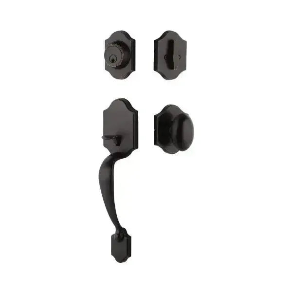 Yale Expressions Everly Single Cylinder Entry Set Auburn knob, Kwikset keyway — Bronce Aceitado