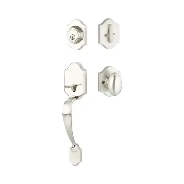 Yale Expressions Everly Single Cylinder Entry Set Auburn knob — Níquel Satinado