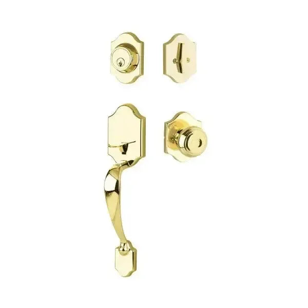 Yale Expressions Everly Single Cylinder Entry Set Lewiston knob — Latón Pulido