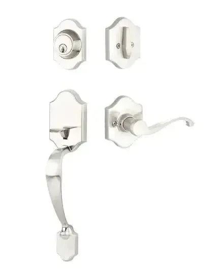 Yale Expressions Everly Single Cylinder Entry Set Farmington lever Right Handed, Weiser keyway — Níquel Satinado