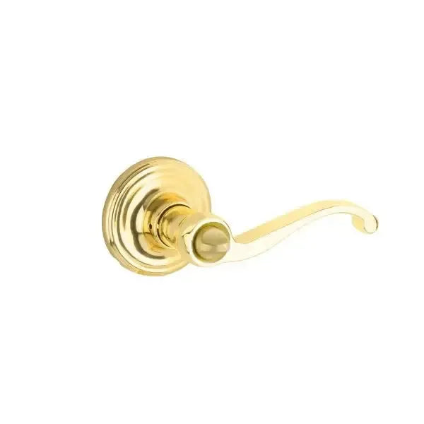 Yale Expressions Maguire rosette with Keyed Farmington lever, Weiser keyway — Latón Pulido