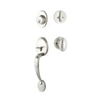 Yale Expressions Maguire Single Cylinder Entry Set Auburn knob, Kwikset keyway — Níquel Satinado