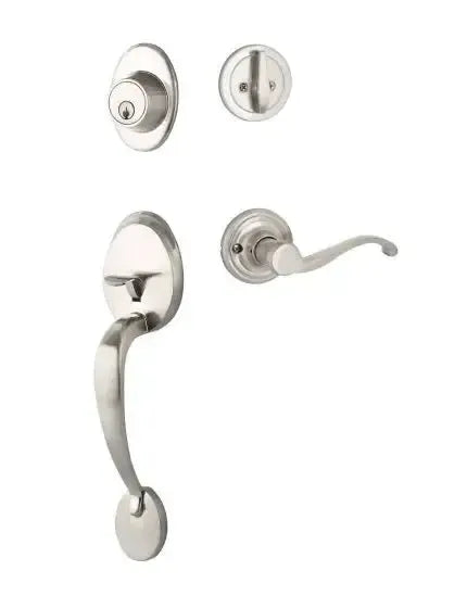 Yale Expressions Maguire Single Cylinder Entry Set Farmington lever Right Handed, Kwikset keyway — Níquel Satinado