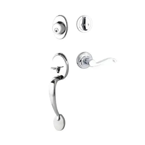 Yale Expressions Maguire Single Cylinder Entry Set Farmington lever Left Handed, Weiser keyway — Cromo Pulido