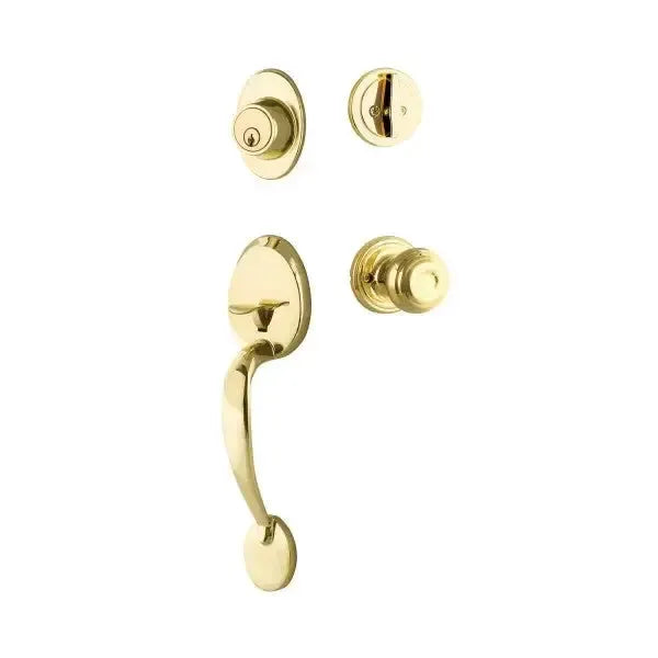 Yale Expressions Maguire Single Cylinder Entry Set Lewiston knob, Kwikset keyway — Latón Pulido