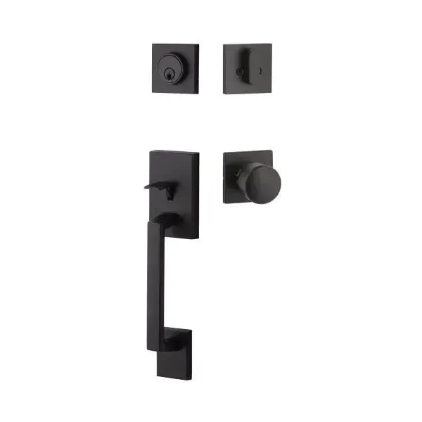 Yale Expressions Marcel Single Cylinder Entry Set with Dylan knob, Kwikset keyway — Negro Mate