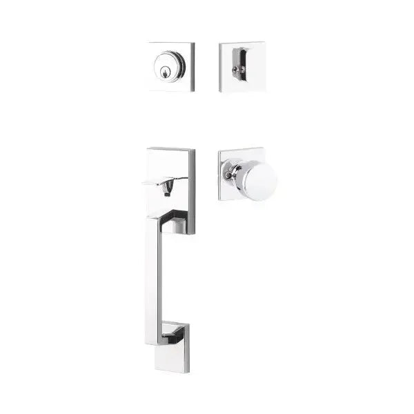 Yale Expressions Marcel Single Cylinder Entry Set with Dylan knob, Kwikset keyway — Cromo Pulido