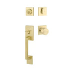 Yale Expressions Marcel Single Cylinder Entry Set with Dylan knob, Kwikset keyway — Latón Satinado
