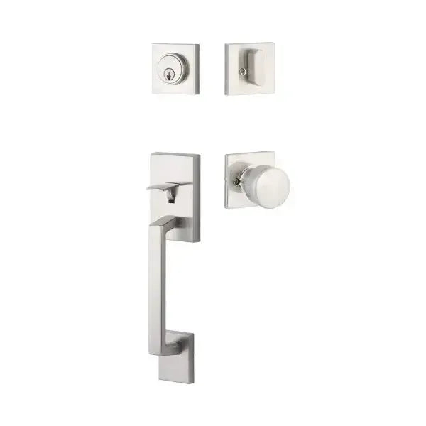 Yale Expressions Marcel Single Cylinder Entry Set with Dylan knob, Kwikset keyway — Níquel Satinado