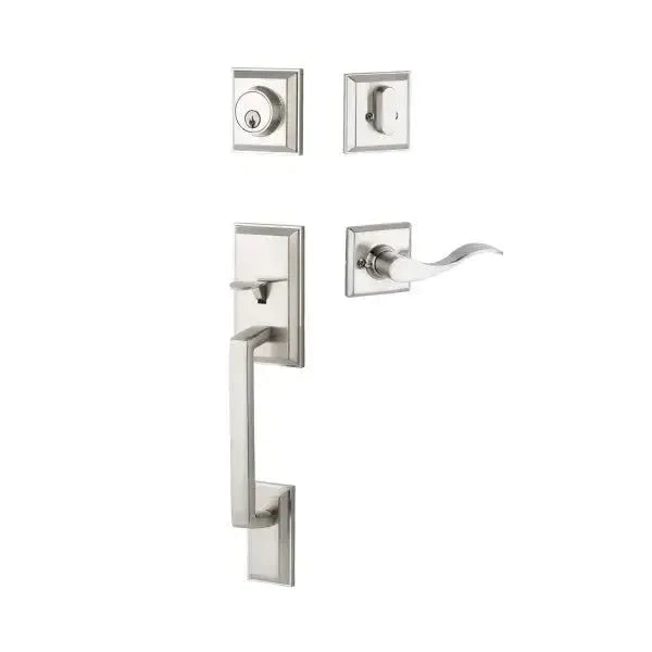 Yale Expressions Marcel Single Cylinder Entry Set with Holden lever, Weiser keyway — Níquel Satinado