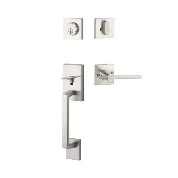 Yale Expressions Marcel Single Cylinder Entry Set with Nils lever, Weiser keyway — Níquel Satinado