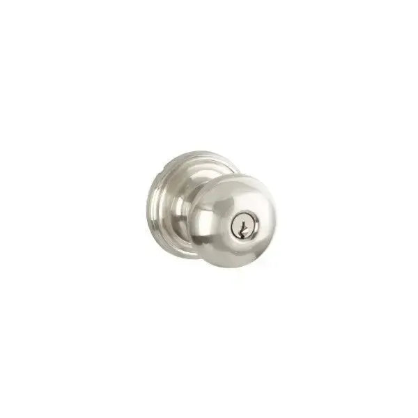 Yale Expressions Maguire rosette with Keyed Walker knob, Weiser keyway — Níquel Satinado