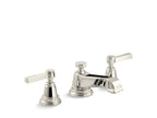 Kohler Pinstripe — Llave de Lavabo Widespread (3 Orificios) con Manijas de Palanca — Níquel Pulido Vibrant