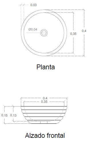 Lavabo Colmena en Niquelado especificaciones