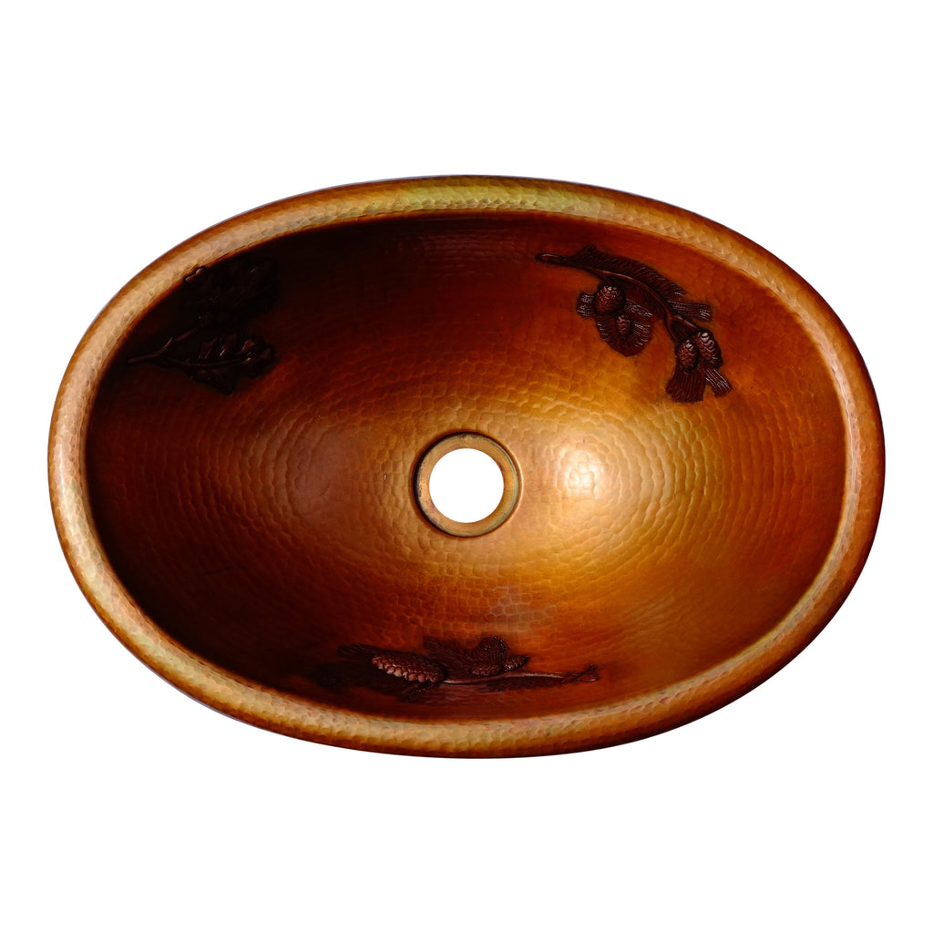 Lavabo cobre ovalado