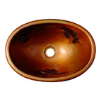 Lavabo cobre ovalado