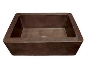 Fregadero de cobre para cocina con mandil sencillo