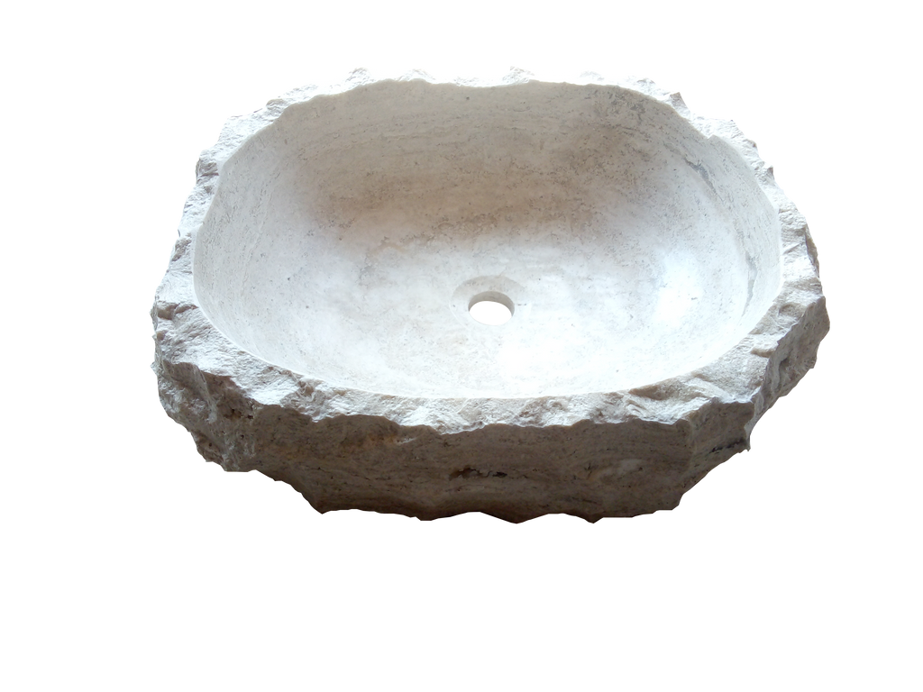 Lavabo Rústico Travertino Fiorito 20" x 16" x 5.5"