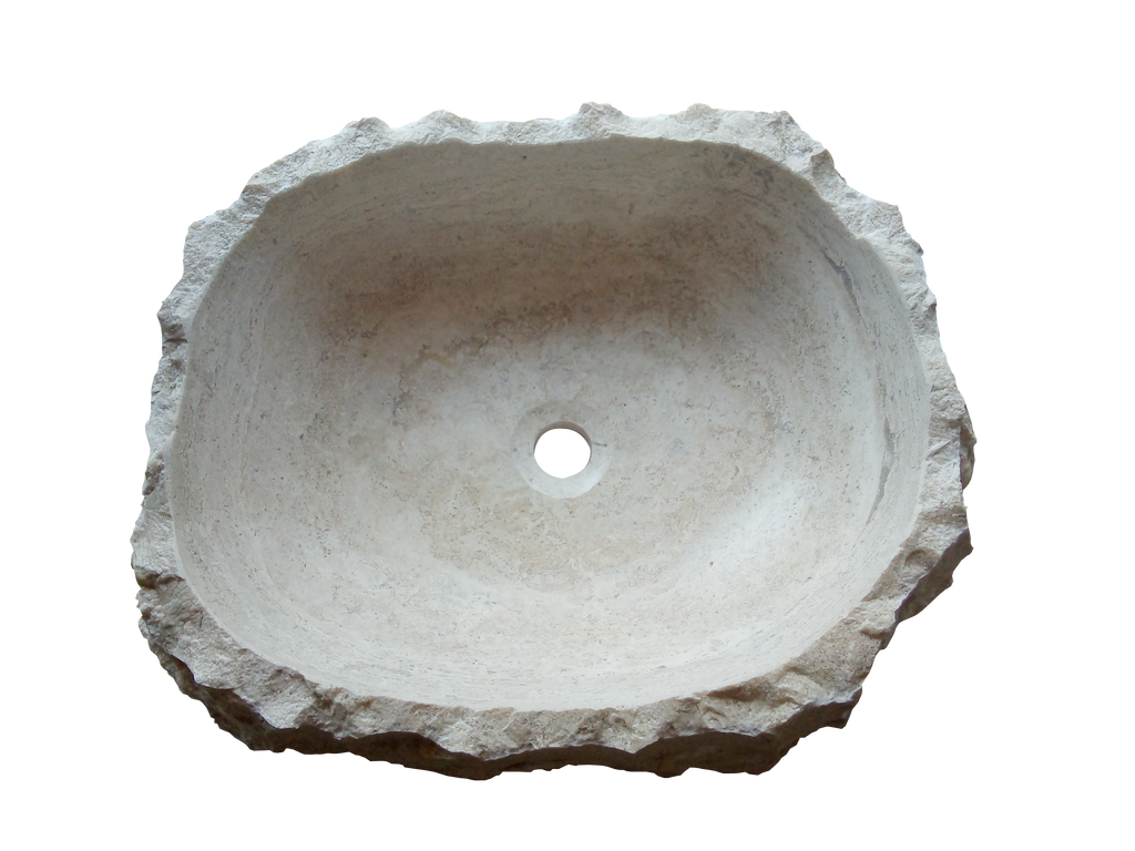 Lavabo Rústico Travertino Fiorito 20" x 16" x 5.5"