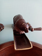 Bronze bear waterfall faucet 