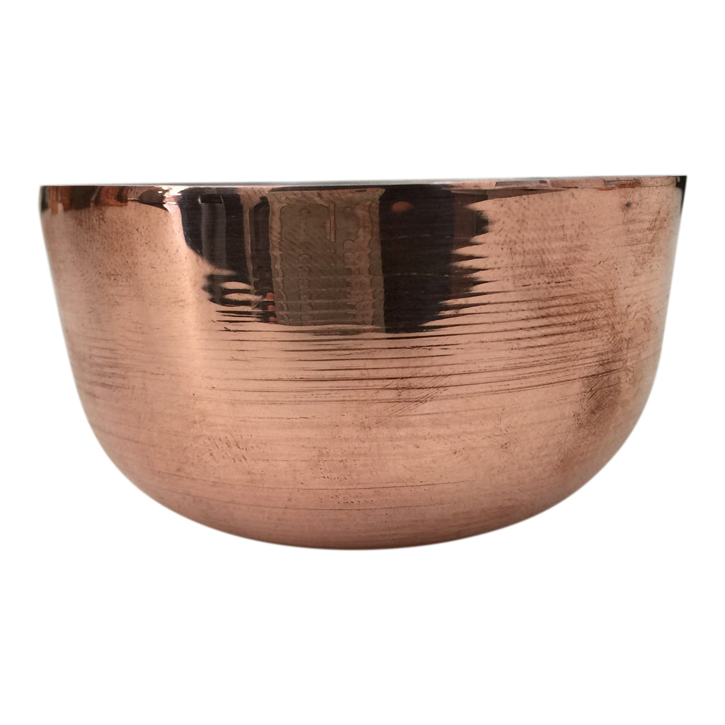 VASO DE COBRE CON INTERIOR CABADO EN ESTAÑO