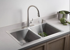 KOHLER K-596-VS Monomando para tarja de cocina con función de spray y manguera magnética retráctril