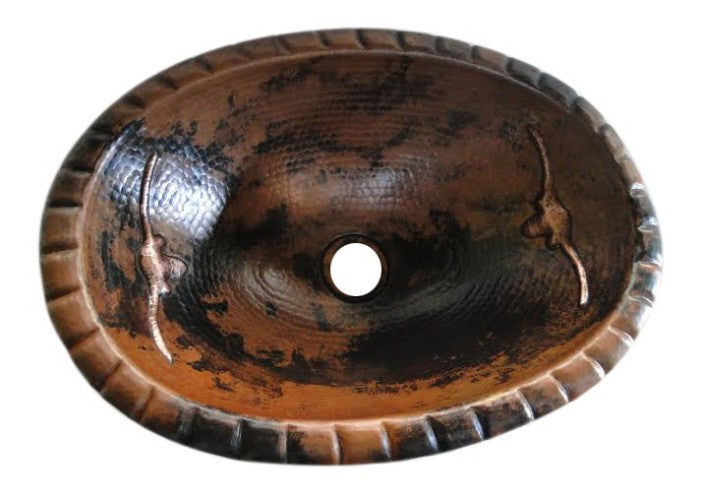 lavabo cobre con cuernos largos